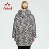 Astrid Primavera Outono Casaco Mulheres Oversize Dupla Face Quente Com Hood Zipper Leopard Casaco Mulheres Parkas Outerwear Am-9736 210819