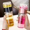Double-layer Tumblers insulated tea and water separation glass portable high temperature resistant creative bottle