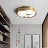 Chinese stijl Creative Slaapkamer Studie Tea Room Lotus Leaf Koper Warm en eenvoudige email plafondlampen Lichten