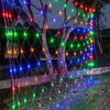 Lawn Lamps 220V 1,5x1,5m 2x3m 6x4m Julnät Ljus utomhus LED MESH String Garden Holiday Party Wedding Fairy Garland