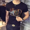 Leopar Tee Gömlek Adam T-Shirt Artı Boyutu Kısa Kollu Erkekler Streetwear Baskı Yaz Slim Fit Hayvan Katı 210716