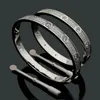 Högkvalitativa armband i titanstål 3-rads hel diamantarmband Mode Kvinnor Män Jularmband Smycken Presentstorlek (16 -19)