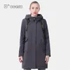 D`OCERO Spring Coat Women Fashion Thin Cotton Casual Female Jacket Autumn Windproof Parka Long Quilted Hooded Outwear 210930