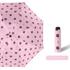 Parapluie automatique simple et frais, protection solaire, coupe-vent, portable, ours de dessin animé, trois plis en plastique noir, parapluie pliant 210401