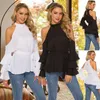 Blusas para mujer, camisas, blusa de verano para mujer, camisa 2021 Sexy con hombros descubiertos para mujer, cuello Halter, manga de campana para mujer, Tops de talla grande para mujer y 2XL