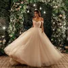 A Line Wedding Dresses 2021 Modest Plus Size Off Shoulder Bridal Gowns Sweep Train Tulle Beaded Pleats African Custom Made