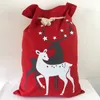 Kerst Gift Bag Zwart Wit Plaid Trekkoord Pocket Elk Santa Sack Xmas Eve Candy Apple Bags Festival Decoration