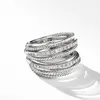 Huitan Gümüş Renk Çok Sıra Yüzükleri Parlak CZ Metalik Ol Style Ofis Lady çok yönlü parmak yüzüğü Kadın Moda Takı