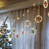 Jul LED lampor för rum julklapp fönster ljus nyhet Xmas hängande belysning med USB Night Lightings gardin sträng lampa