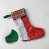 Newchristmas Decoration Sequins Stocking Osmas Tree décor d'arbre suspendu chaussettes Santa Claus Childy Candy Gift Sock Bag Festival