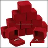 Schmuckkästchen Verpackung Display Quadratischer Ring Ohrringe Anhänger Sammlung Organizer Halter Hochzeit Verlobung Geschenkbox Hüllen GWE11244 Drop D