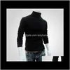 Sweaters Spring Winter Warm Mens Males Turtleneck Solid Color Casual Sweater Homme Slim Fit Knitted Cotton Pullovers1 Bxwqw 7N1Un