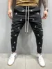 Schwarz Jogginghose Joggers Dünne Hosen Männer Casual Hosen Männlichen Fitness Workout Baumwolle Track Herbst Winter Sportswear männer