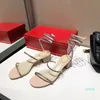 أزياء Cleo Rainbow Sandal Crystal Serpentine متعرج مفتوح أصابع القدم مثيرة عالية الكعب الحزب الصنادل مصممة صنادل