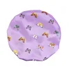 Femmes imprimer Satin Bonnet bande élastique Hijabs tête enveloppement à bords nuit sommeil soins des cheveux casquette papillon motif chapeau doux couvre-chef