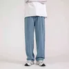 Heren jeans mode losse rechte casual brede beenbroek cowboy mans streetwear Koreaanse hiphop broek 5 kleuren 220115