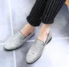 Fait à la main étincelant cristal strass mocassins chaussures de luxe daim sans lacet gland hommes robe fête et mariage chaussures de luxe