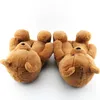 Tendência de inverno urso ursinho de pelúcia fofa ladeiras de pelúcia fofas de Natal meninas de presentes confusos sapatos de quarto de quarto slides y0902