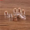 100 stks 12 * 18 * 6mm 0.5ml Mini Glass Wishing Flessen Tiny Jells Fials met Cork Stoppergoods
