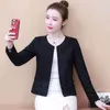 Jackets for Women Long Sleeve Jacket Women Beading O-Neck Woman Jacket 3XL 4XL Plus Size Cardigan Short Jacket Coat Women D107 210602