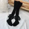 INS bébé filles ruban arcs serré enfant en bas âge enfants rayures verticales collants tricotés fête de noël danse leggings pour enfants bas de princesse