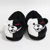 2022 peluche doux pantoufles femmes hommes Monokuma Kigurumis noir blanc Animal ours maison chaussures dessin animé mignon maison pantoufle grande taille 42