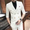 Abiti da uomo 7 colori Abiti da uomo estivi da sposa Abito doppia mezza manica con pantalone Giacca casual Abito slim