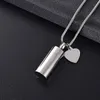 Pendant Necklaces Pet Cylinder Cremation Urn With Miss You Heart Charm Memorial Urns Nceklace For Dog Cat Keepsake Jew1992