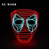 Night Glowing EL Wire Mask Japanese Anime Cosplay Light Up Mask Dance DJ Club Decor Neon Led Mask For Halloween Christmas Decor Q0806