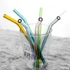 Palhas de vidro Reusável Palha Clear Colorido Straw Straw Chavo 20 cm * 8mm Palhas bebendo Palhas bebendo leite