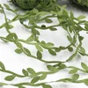10 yards zijde bladvormige handmoer kunstmatige groene bladeren voor bruiloft decoratie diy krans geschenk scrapbooking craft nep bloem y0730