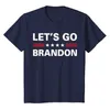 Unissex 100 Cotton Lets Go Brandon Men Funny Men Vintage Men039s T Camisetas Novidades de Tshirt de grandes dimensões Mulheres casuais tee4081177