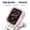 Custodia con diamanti a doppia fila per Apple Watch 8 Ultra 49mm SE Series 7 6 5 4 3 Luxury Women Ladies Cover PC Diamonds Protector Custodie per paraurti iWatch 45mm 41mm 40mm 44mm 38mm 42mm