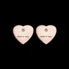 3 Colors Top Quality Stainless Steel Women Designer Stud High Polished G letter simple heart-shaped earrings for Lady Party Wedding Hoop Wholesale