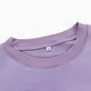 Outono Tops Mulheres Nova Moda Roxo Sólido Manga Longa Gola Redonda Solta Algodão Casual Camisola Blusa Menina Elástica Tops 210422