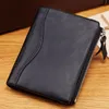 Cow Leather Wallets Men Korte munt Purse Male mode Kleine kaarthouder voor klemkwaliteit Designer Money Bag1538877777