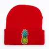 LDSLYJR Algodão Abacaxi frutas bordado Engrossar chapéu de malha chapéu quente de inverno Skullies boné gorro para adultos e crianças 1478463550