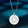 Pendant Necklaces Gold Sunburst Necklace For Women Circle Round Charm Simple Style Stainless Steel Jewelry Sun Choker Collier1510790