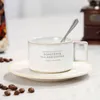 Kaffeetasse im europäischen und amerikanischen Stil mit Geschirrlöffel-Set, Haushalts-Trinkutensilien, Keramik, Fassungsvermögen 110 ml