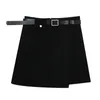 England Mini Black Skirt Winter Office Fashion Solid High Waist Harajuku Skirt Ladies A-Line Females Casual Midi Skirt Women 210721