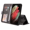 Étuis de téléphone en cuir PU pour Samsung Galaxy S22 S21 S20 Ultra S10 Plus – Portefeuille à coutures professionnelles avec béquille et emplacements pour cartes