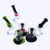 LED Silicone bong Water Pipes dab rig narghilè Bong in silicone a forma di microscopio creativo Con confezione regalo