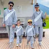 family in matching outfits