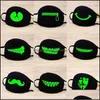 Designer Housekee Organisation Home Gardendesigner Outdoor Cute Mouth Anti-Dust Sport Luminous Black Face Warm Cotton Cycling Mask High Qu