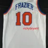 Nc01 basketball jersey college NY Walt 10 Frazier throwback jersey BLUE WHITE mesh stitched embroidery custom size S-5XL