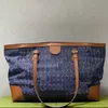 Denim Vintage sac à provisions sacs fourre-tout épaule femmes sac à main toile bleu lettre impression moraillon matériel haute capacité bord en cuir