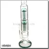 18 pouces bangs en verre droit narguilés diffuse double bras arbre perc tuyau d'eau dab rig joint de 14,5 mm