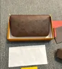 Tredelad väska plånbok brun brev blomma läder mode kedja axel handväska mini plånböcker kort mode väskor med låda M61276