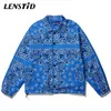LENSTID Mens Wear Hip Hop Bandana Paisley Pattern Bomber Jackets Windbreaker Harajuku Streetwear Autumn Casual Coats Tops 210818
