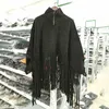 [EWQ] Höst Vinter Kvinnor Overcoat Manteau Fashion Streetwear Batwing Sleeve Faux Mink Cashmere Tassel Cloak Coat Poncho 211014